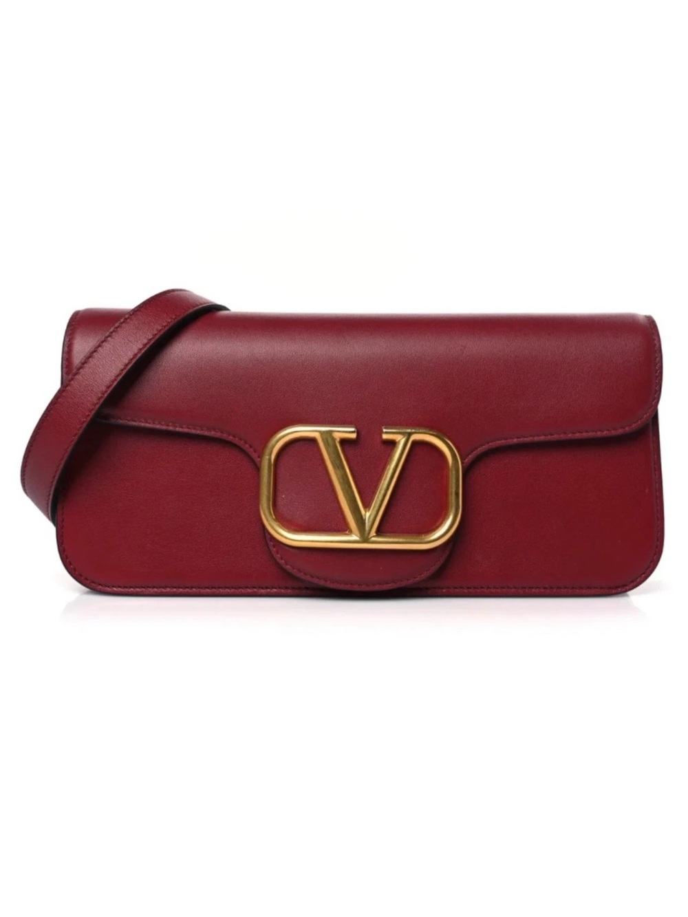 Valentino Garavani Loco Crossbody Bag – Dark Red - Signature Calfskin